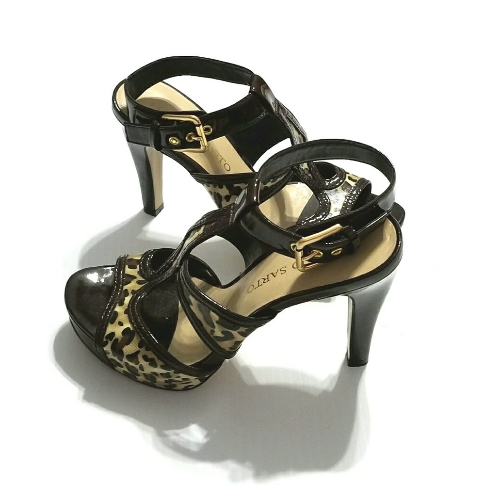 FRANCO SARTO STRAPPY HIGH HEELS SANDLES- 5.5M.